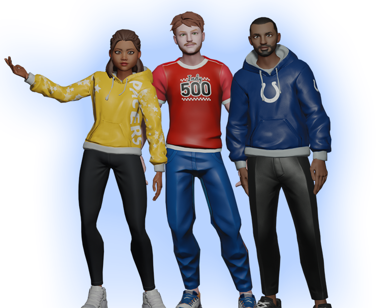 Group of sports avatars